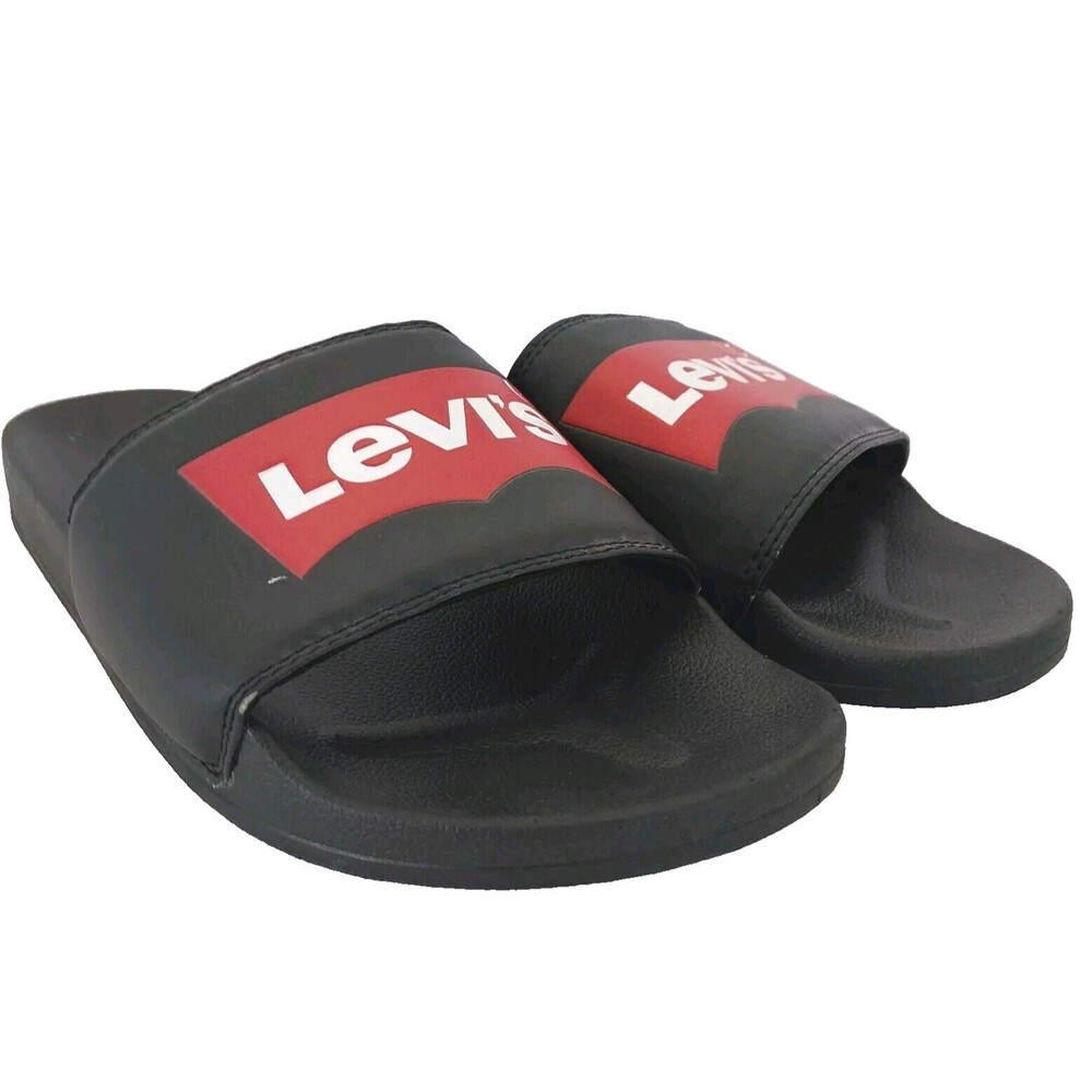 Levi's Slip-On Sandals Shoes Size 9 Black and Red Great Condition #A064